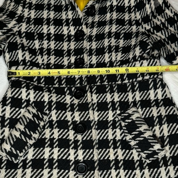 Vintage Designer Peacoat Houndstooth 3/4 Length Wool Designer Project Raw Medium - Picture 5 of 12
